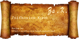 Zsifkovics Kund névjegykártya